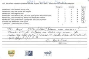 20251229_itemovers_001 | LiteMovers We’re so happy to share this heartfelt review from a customer who trusted us with an important family move: “The boys — Karl, Justin, and Shawn — were awesome! Thank you for helping me move my mom. They made my life easy! I couldn’t have done it without you guys. The best crew!” — Downingtown, PA Customer A huge thank-you to Karl, Justin, and Shawn for their compassion, teamwork, and outstanding service. Helping families through meaningful transitions is something we take great pride in, and we’re honored to be part of moments like these. Planning an upcoming move? 👉 Get your free and easy quote here: https://litemovers.com/moving-estimate.html