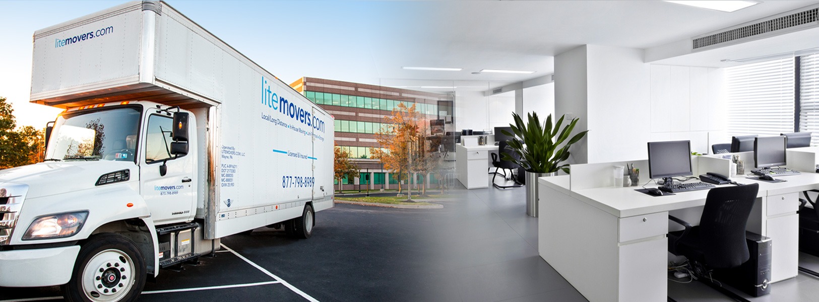 LiteMovers team relocating a commercial office