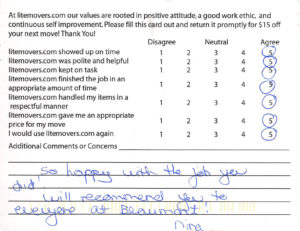 So happy with the job you did! Will recommend you to everyone at Beaumont! - Nina