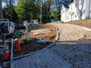 Construction site where moving is taking place
