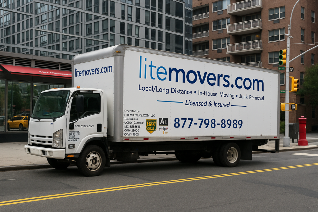 litemovers truck parked on the upper east side